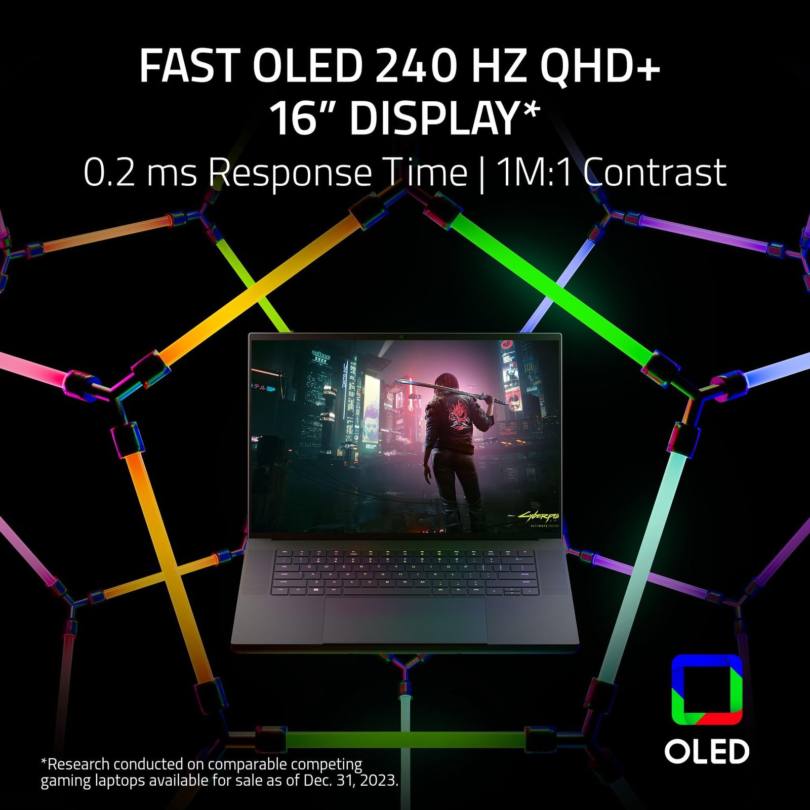 Razer Blade 16 Keyboard and Display