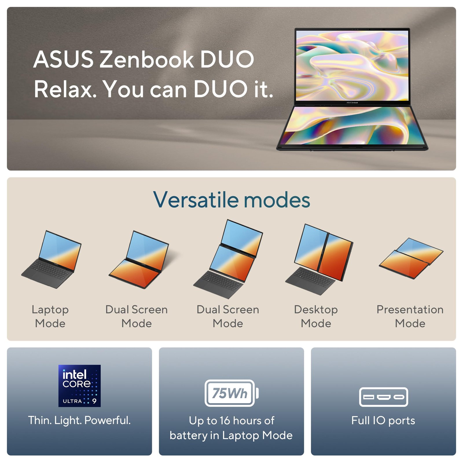 ASUS Zenbook DUO creative workspace